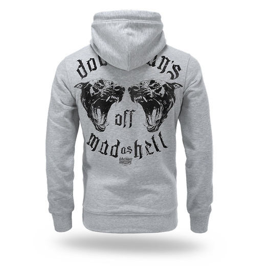 Bluza z kapturem Dobermans Aggressive "ONE CREW GANGLAND BK383" - szara