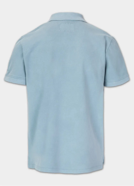  Polo Shirt Denim Washed Pique &quot;SMALL LOGO&quot; - light blue