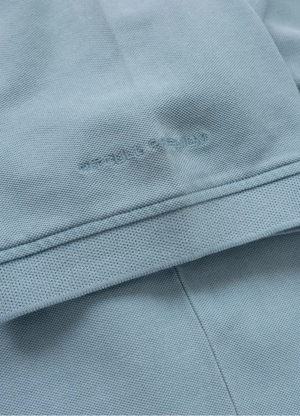  Polo Shirt Denim Washed Pique &quot;SMALL LOGO&quot; - light blue