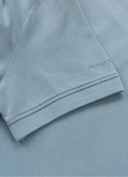  Polo Shirt Denim Washed Pique &quot;SMALL LOGO&quot; - light blue
