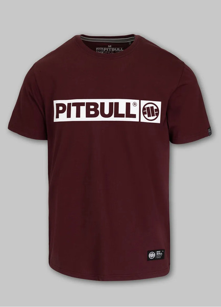 Koszulka PIT BULL "Hilltop" 170 - burgundowa
