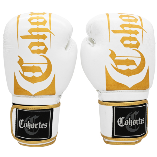 Cohortes &quot;Cornibus Cohort&quot; leather boxing gloves - white/gold