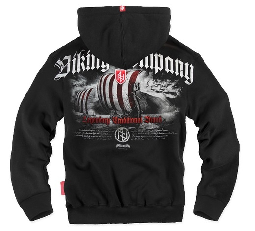 Bluza z kapturem rozpinana Dobermans Aggressive "Viking Company BZ130" - czarna