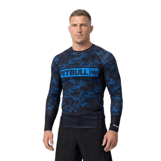 Rashguard longsleeve PIT BULL "HEX CAMO HILLTOP" - niebieski