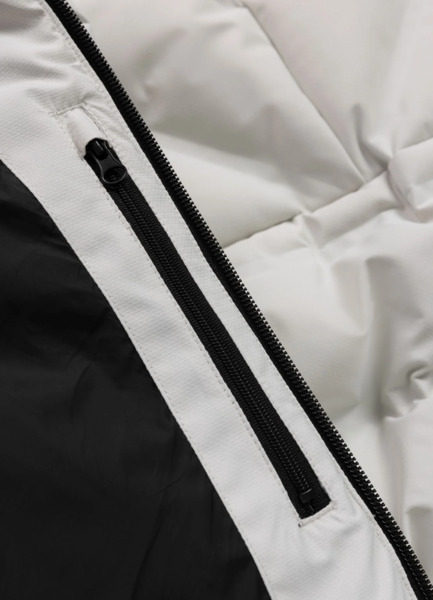PIT BULL "STANFORD" quilted winter jacket with hood - off-white