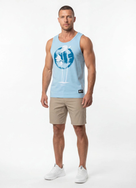 Tank Top PIT BULL Slim Fit "PALMS" - błękitny