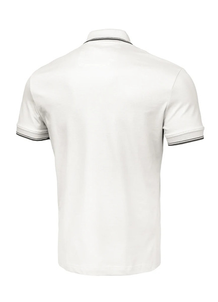 Polo Pique Stripes Regular T-shirt - white