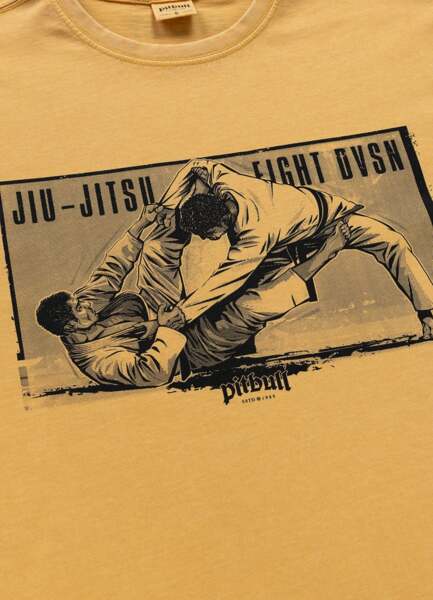 PIT BULL Washed JIU-JITSU FIGHT DVSN T-shirt - yellow