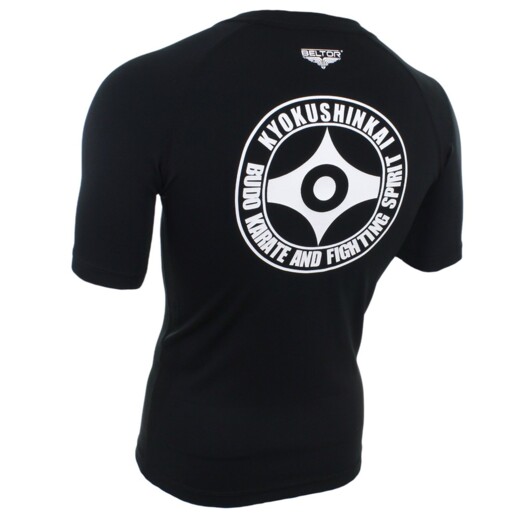 Rashguard krótki rękaw Beltor "Karate Kyokushinkai" - czarny