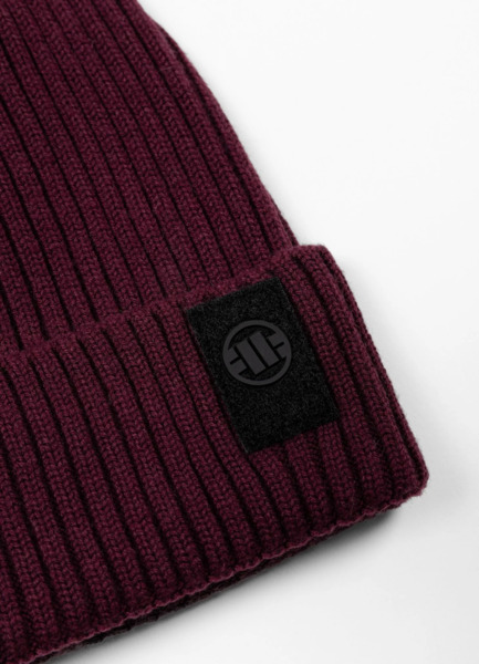 Czapka zimowa PIT BULL "VELCRO LOGO" - bordowy