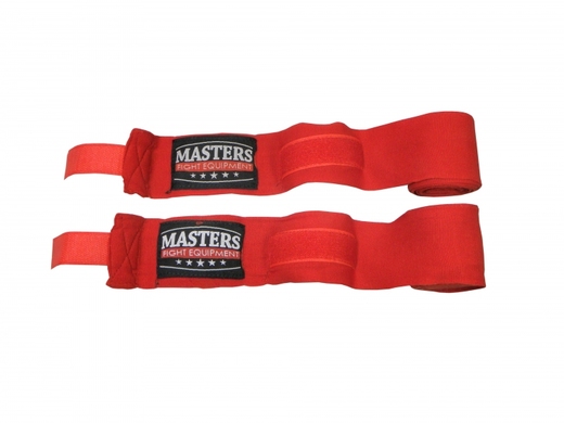  Bandaż bokserski owijki elastyczne 4m MASTERS - BBE-4 - czerwone