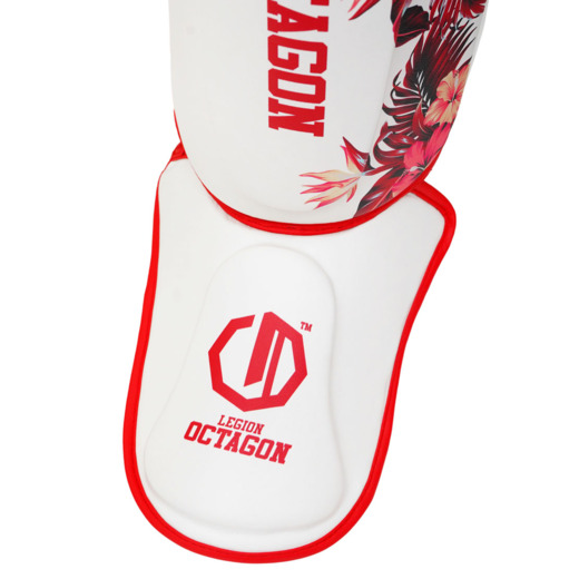 Legion Octagon Shin/Foot Protectors Flower white/red