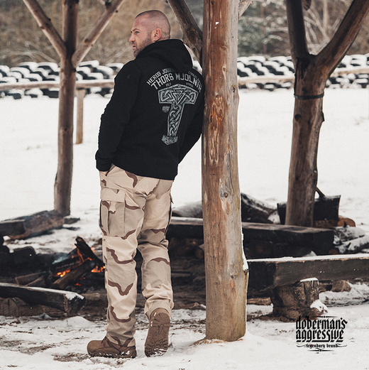 Bluza rozpinana z kapturem Dobermans Aggressive "Mjolnir II BZ275" - czarna