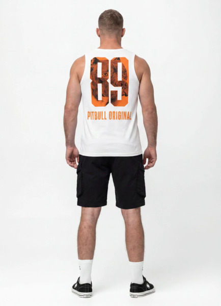 Tank Top PIT BULL Slim Fit "EIGHTY NINE DOG" - white