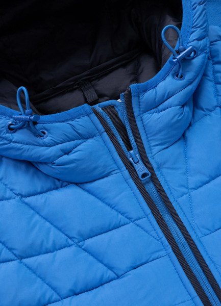 Kurtka zimowa PIT BULL pikowana z kapturem "NAYLOR" - niebieski