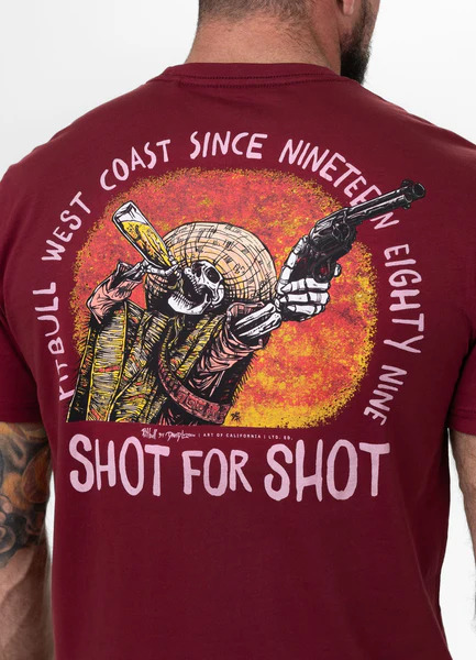 Koszulka męska PIT BULL "SHOT FOR SHOT" - bordowy