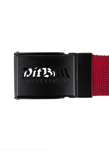 PIT BULL "Old Logo" webbing belt - red