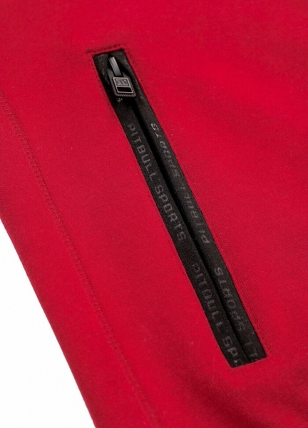 Bluza rozpinana z kapturem PIT BULL Hilltop "Harris" '22 - czerwona