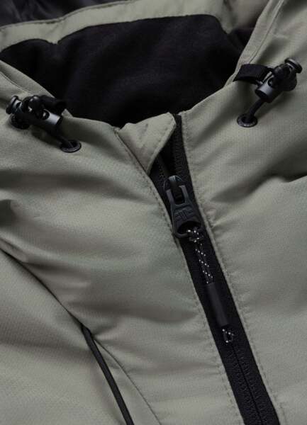 Kurtka zimowa pikowana z kapturem PIT BULL "STANFORD" - szałwiowy