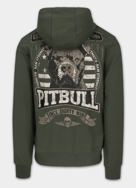PIT BULL &quot;TROUBLEMAKER&quot; Zip-Up Hoodie - Dark Green