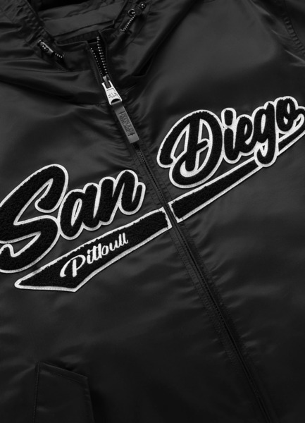 Kurtka bomberka przejściowa z kapturem PIT BULL "AERO" - czarny