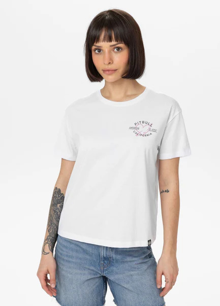Women&#39;s Oversize PIT BULL &quot;HEART&quot; T-shirt - white