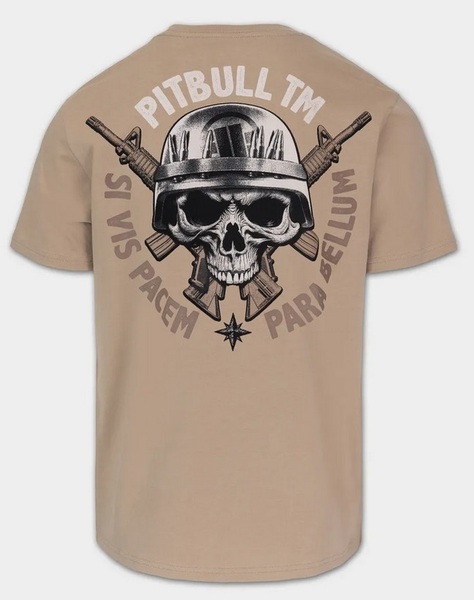 Koszulka męska PIT BULL "PARA BELLUM" - piaskowa