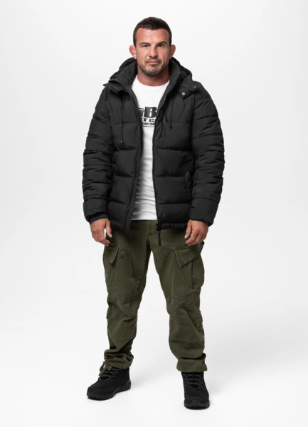 Kurtka zimowa pikowana z kapturem PIT BULL "PIEDMONT" - czarny
