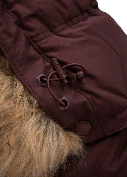 Kurtka zimowa męska z kapturem PIT BULL "BURNT" - bordowy