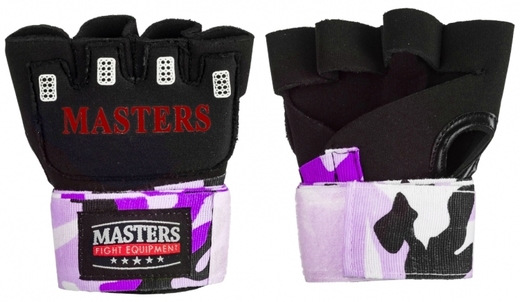Bandaż bokserski z wkładką żelową Masters BBŻ-MFE-CAMO - fioletowe