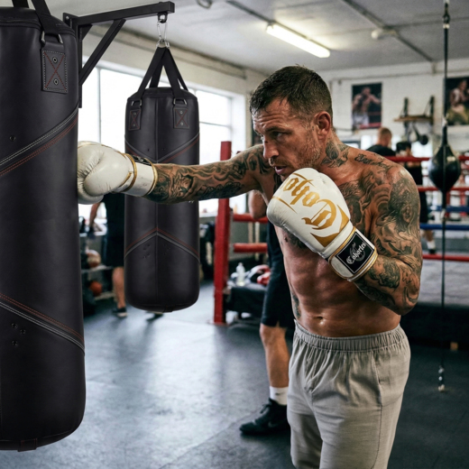 Cohortes "Cornibus Cohort" leather boxing gloves - white/gold