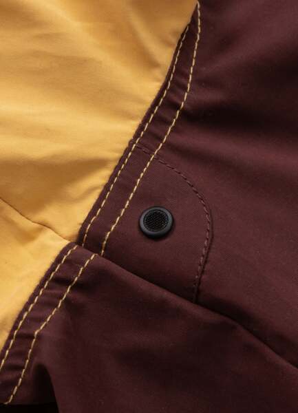 Kurtka przejściowa męska z kapturem PIT BULL "2 Color Longwood" - żółty/off-white/bordowy