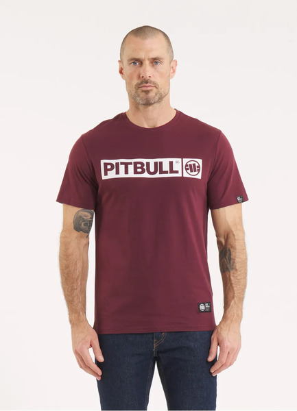 Koszulka PIT BULL "Hilltop" 170 - burgundowa