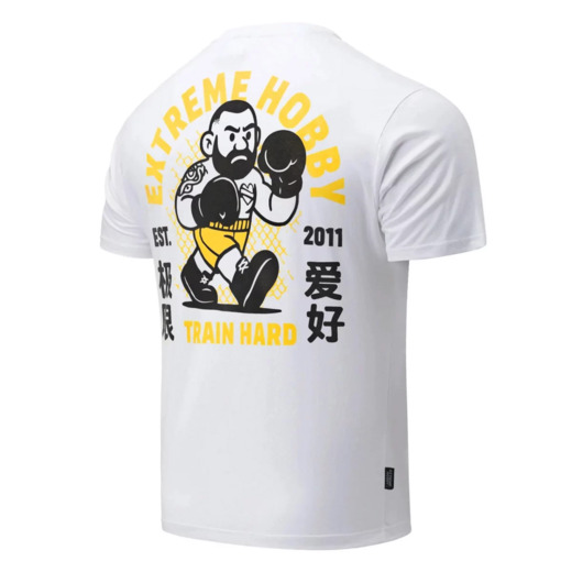 Koszulka T-shirt męski Extreme Hobby "TRAIN HARD" - biały