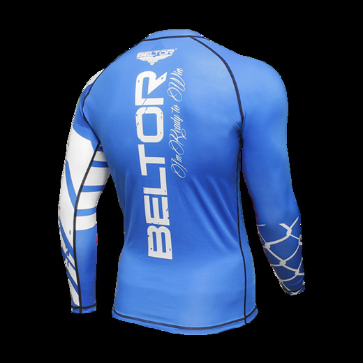 Rashguard długi rękaw Beltor "Predator" Fight Brand kompresyjny - niebieski/biały