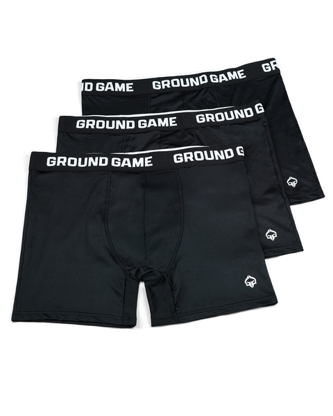 Ground Game Sports Men&#39;s 3-Pack Boxer Briefs - Black