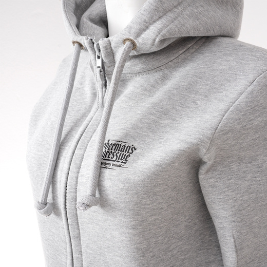 Bluza damska rozpinana z kapturem Dobermans Aggressive "LEGANCY BZD403" - szara