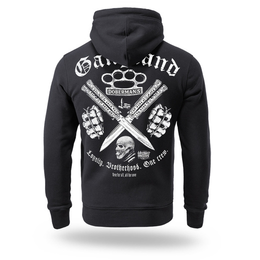 Bluza z kapturem Dobermans Aggressive "ONE CREW GANGLAND BK384" - czarna
