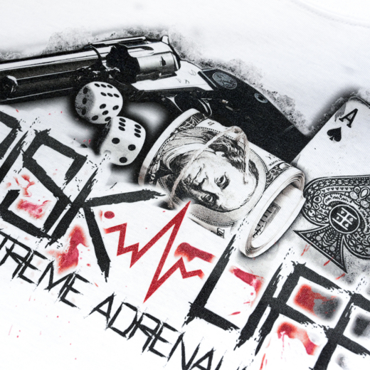 Koszulka Extreme Adrenaline "Jest ryzyko jest zabawa!" - biała