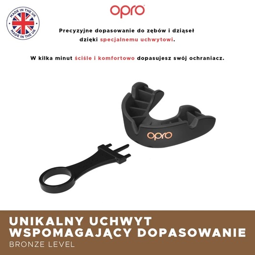 Opro Bronze Mouthguard - Black