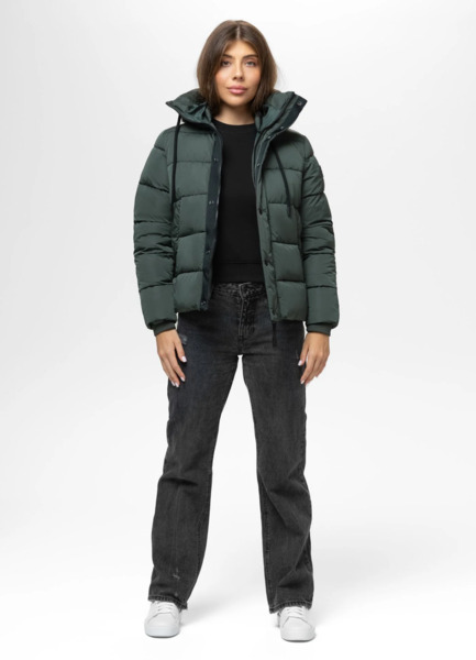 PIT BULL "AMALIA" quilted winter jacket with hood - dark green