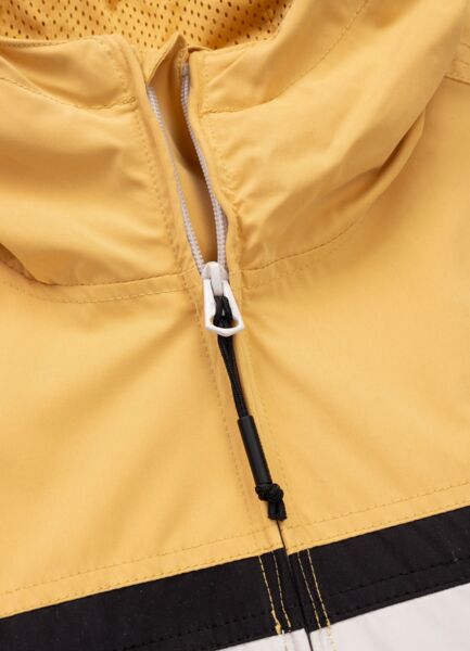 Kurtka przejściowa męska z kapturem PIT BULL "2 Color Longwood" - żółty/czarny/off-white