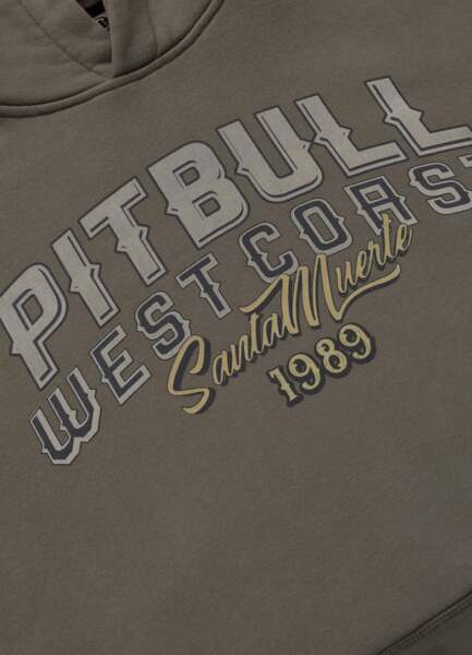 Men's hoodie PIT BULL WASHED "SANTA MUERTE" - olive