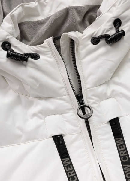 Kurtka zimowa PIT BULL pikowana z kapturem CRESTLINE - off white