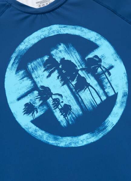 Rashguard PIT BULL "LOGO PALMS" - niebieski