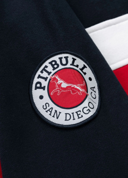 Bluza męska z kapturem PIT BULL "GIBSON" - granatowy/czerwony