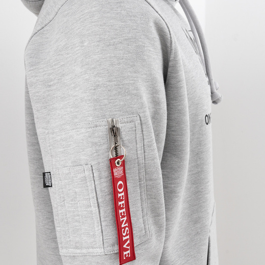 Bluza z kapturem rozpinana Dobermans Aggressive "LEGANCY BZK403" - szara