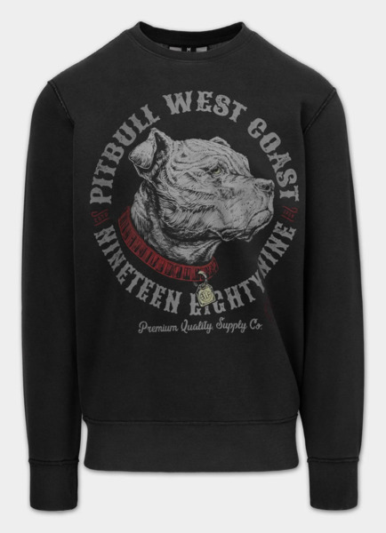 Bluza PIT BULL Washed "STRENGTH & RESPECT" - ciemny grafit