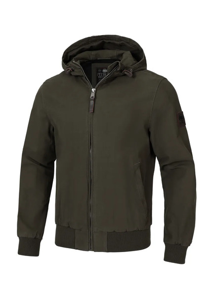 Men's transitional jacket with hood PIT BULL CRIMSON - olive