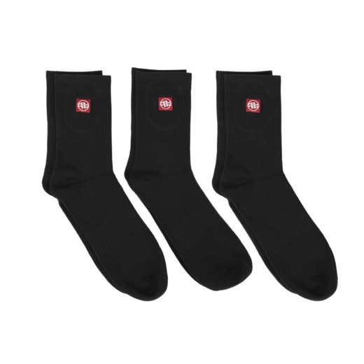 Skarpety PIT BULL High Ankle Logo cienkie 3-pak - czarny